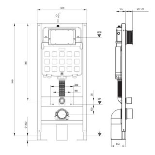 Инсталляция для подвесного унитаза Triton-Pro Evo EVO815N Щ0000065108