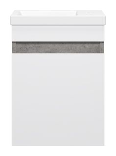 Подвесная тумба под раковину Misty Ронда 40см белый/бетон Чикаго светло-серый