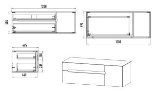 Подвесная тумба под раковину Misty Роял 120см белый