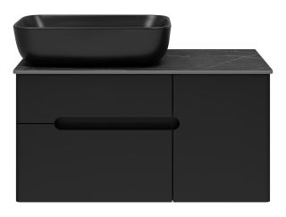 Подвесная тумба под раковину Misty Роял 80см чёрный