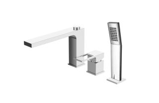 Смеситель на борт ванны с выдвижным ручным душем, хром Romano BelBagno ROM-BVD-CRM