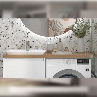 Столешница Velvex Unit 100, белый мрамор