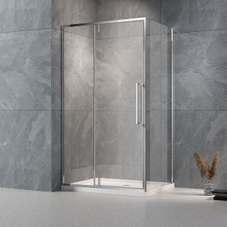 Душевой уголок Veconi Rovigo RV-034, 1200х1000х1950, хром, стекло прозрачное