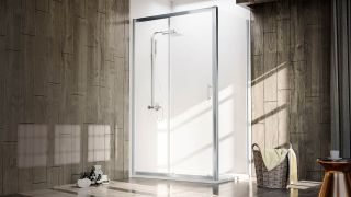 Душевой уголок Veconi Rovigo RV-072, 1000х800х1900 хром, стекло прозрачное