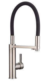 Смеситель для кухни Swedbe Selene Plus 8640 с каналом для подключения фильтра и гибким изливом нержавеющая сталь/чёрный