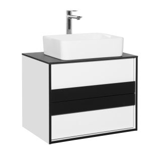 Тумба с раковиной STYLE LINE ЛС-000010042  "Амстердам 80" со столешницей, белый матовый