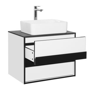 Тумба с раковиной STYLE LINE ЛС-000010042  "Амстердам 80" со столешницей, белый матовый