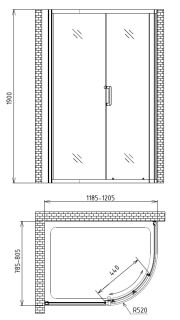 Душевой уголок GEMY VICTORIA S30181 120x80