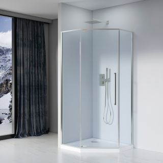 Душевой уголок Black&White Stellar Wind 8151000CC 100x100 см профиль хром стекло прозрачное