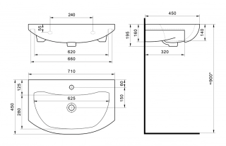 Раковина Santek Балтика 70 см