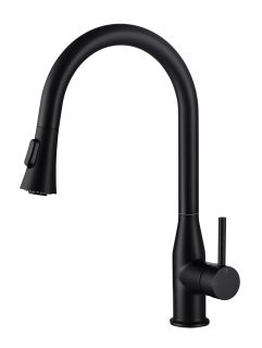 Смеситель для кухни Timo Saona с выдвижной лейкой чёрный 2336/03FL