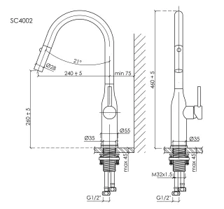 Смеситель для кухни Sancos Grand SC4002MB чёрный матовый