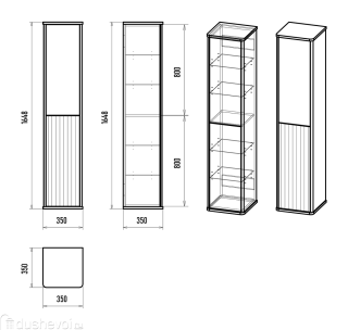 Шкаф - пенал Brevita Risacca Crema 35 см RIS-05035-084П зеленый