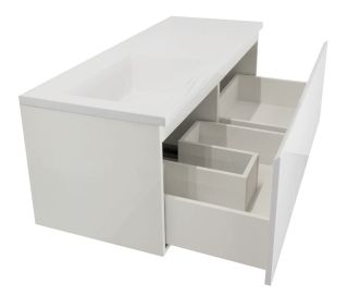 Подвесная тумба с раковиной Эстет Dallas Luxe ФР-00002925 П 140см длинный ящик белый