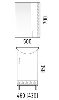 Тумба под раковину Corozo Олимп SD-00000321 45см белый