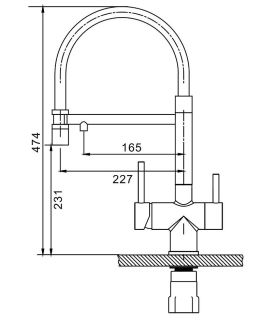 Смеситель для кухни Splenka S70.63.06 с подключением фильтра чёрный