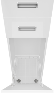 Напольный шкаф - пенал Misty Селена левый 35см с бельевой корзиной белый