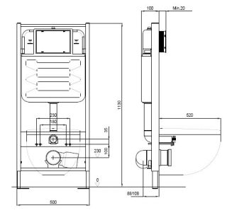Комплект унитаза с инсталляцией Aquatek SET AQUATEK ПОЛАРИС-024 4в1 с сиденьем Микролифт и клавишей смыва