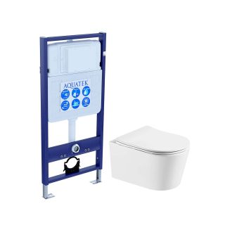 Комплект унитаза с инсталляцией Aquatek Set Aquatek Оберон T инсталляция Standard INS-0000012 унитаз AQ1365T-00 с тонким сиденьем soft-close