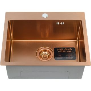 Мойка D5343HC Melana ProfLine 3,0/220 в комплекте со смесителем F9505HC бронза