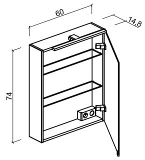 Зеркальный шкаф с подсветкой Sancos Hilton Z600 60см белый