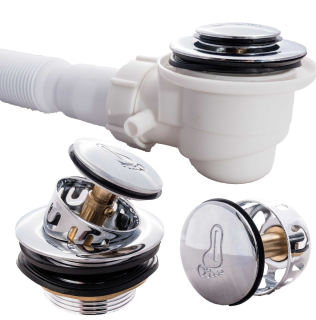 Сифон для высокого поддона Royal Bath с гофрой Sifon-knopka+gofra