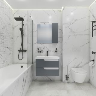 Зеркало-шкаф с подсветкой Санта Антарес 700522 70 см графит матовый