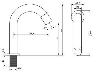 Смеситель для раковины ESKO  SNR22 нержавеющая сталь