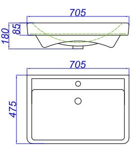 Раковина Lemark  Q 191645 белая 70 см