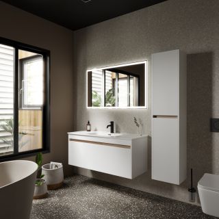 Подвесная тумба под раковину Sancos Smart SM120-1W 120см белый глянец