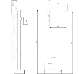 Напольный смеситель для ванны ABBER Daheim хром AF8215