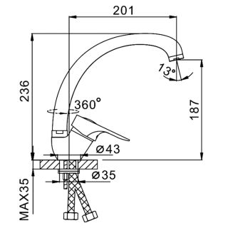 Смеситель для кухни Frap F4128-B хром