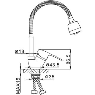 Смеситель для кухни Frap F43701-B хром