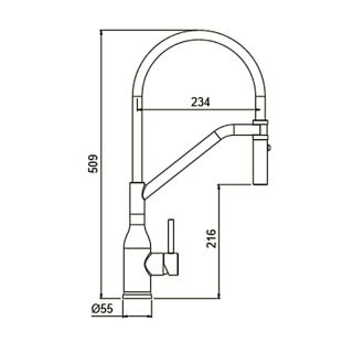Смеситель для кухни Gappo G4098-15 с гибким изливом сатин
