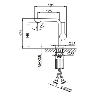 Смеситель для раковины Frap F1088-6 черный