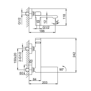 Гигиенический душ Frap F3284-6 черный