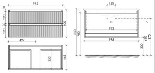 Подвесная тумба под раковину Sancos Snob R SNR100SM 100см Doha Soft