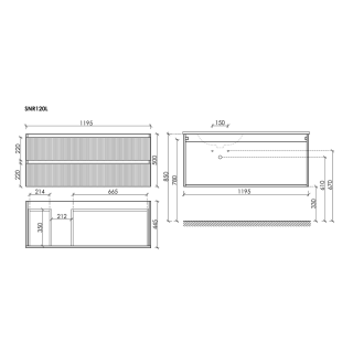 Тумба подвесная под раковину Sancos Snob R SNR120LSM левая 120 см Doha Soft
