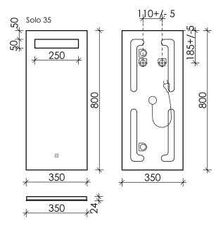 Зеркало с подсветкой Sancos Solo SL35 35см с сенсорным выключателем