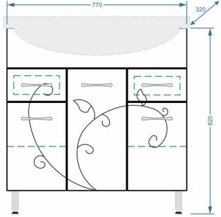 Тумба под раковину Stella Polar Фантазия 80см белый SP-00000229