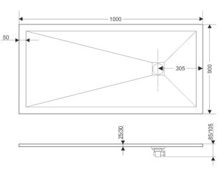 Душевой поддон RGW ST-Tr 16152910-11 90x100см терракот