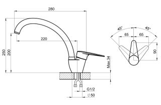 Смеситель Granula для кухни ST-03 белый