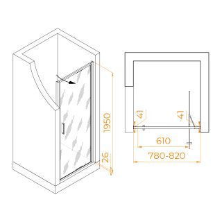 Душевая дверь RGW SV-05 70320508-151 80см хром