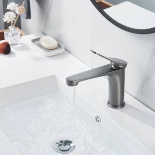 Смеситель для раковины Shevanik S6201T оружейная сталь