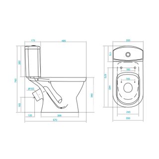 Унитаз напольный Santek Алькор с сиденьем полипропилен 1WH302196