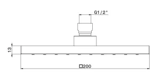Верхний душ Kerama Marazzi Futura 26598KM.01.093 чёрный матовый