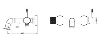 Смеситель для ванны Boheme Uno 463-BG чёрный/золото