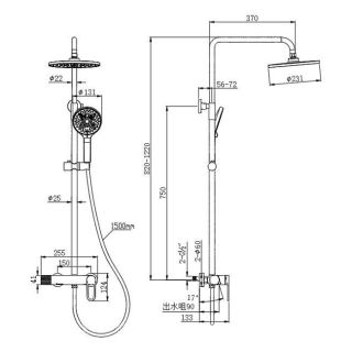 Душевая стойка Kohr SUN 1LN130302CP-0000A хром