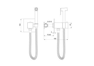 Гигиенический душ со смесителем Wonzon & Woghand WW-88829910-CR с термостатом хром