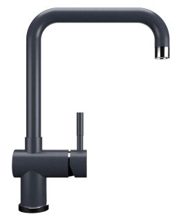 Смеситель для кухни Ulgran Classic U-023-343 с высоким поворотным изливом антрацит